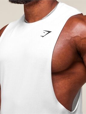 NWT Gymshark Critical Drop Arm Tank Top White XXL Slim Fit